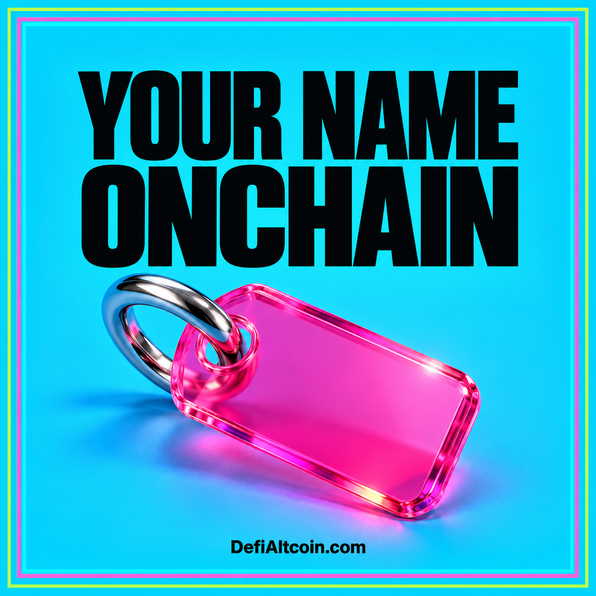 Colorful ENS typography connecting name ownership, address resolution, and renewal